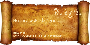 Weinstock Ágnes névjegykártya